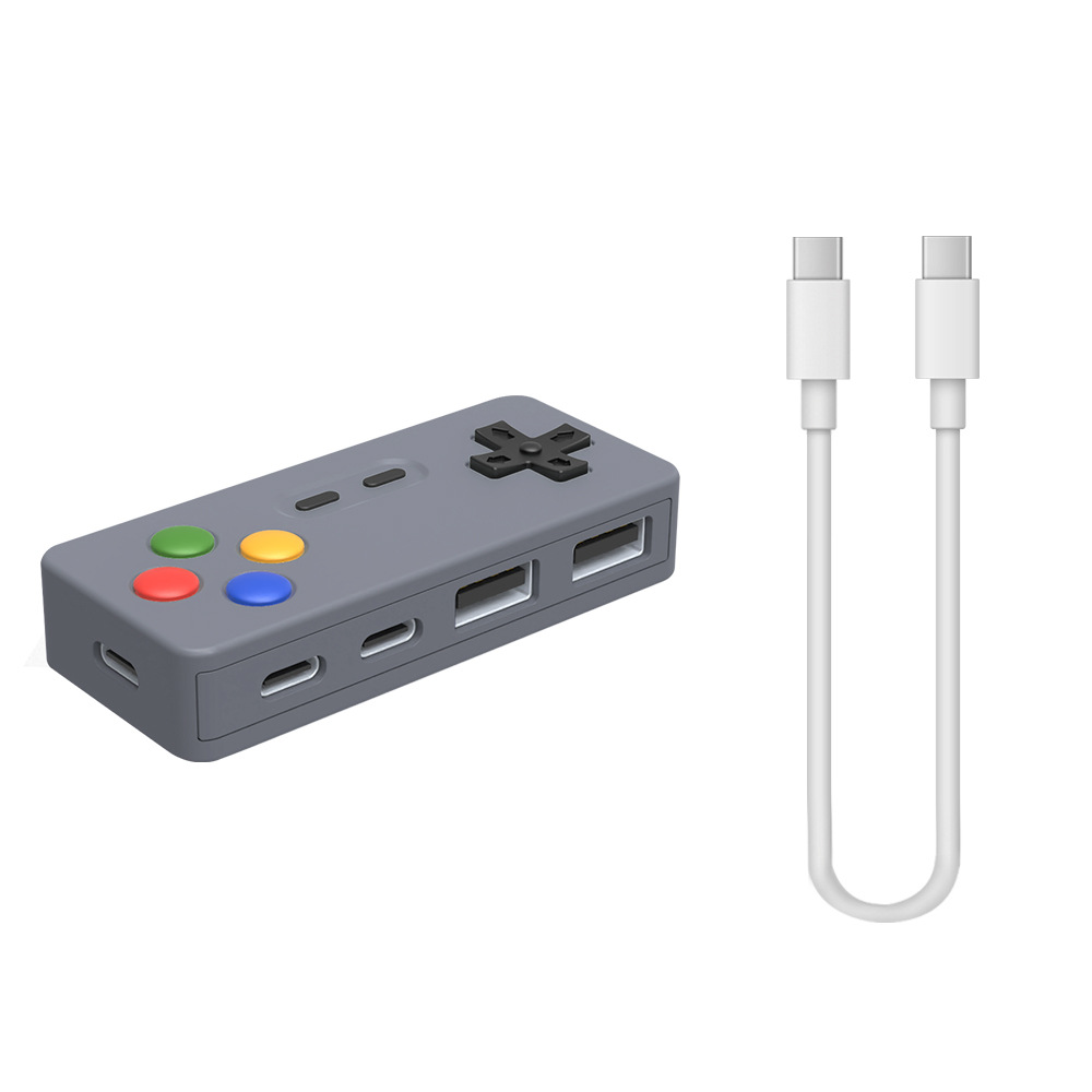 Cartoon Game Hub 4-in-1 Multi-port Expansion Mouse Keyboard U Disk Converter Connector