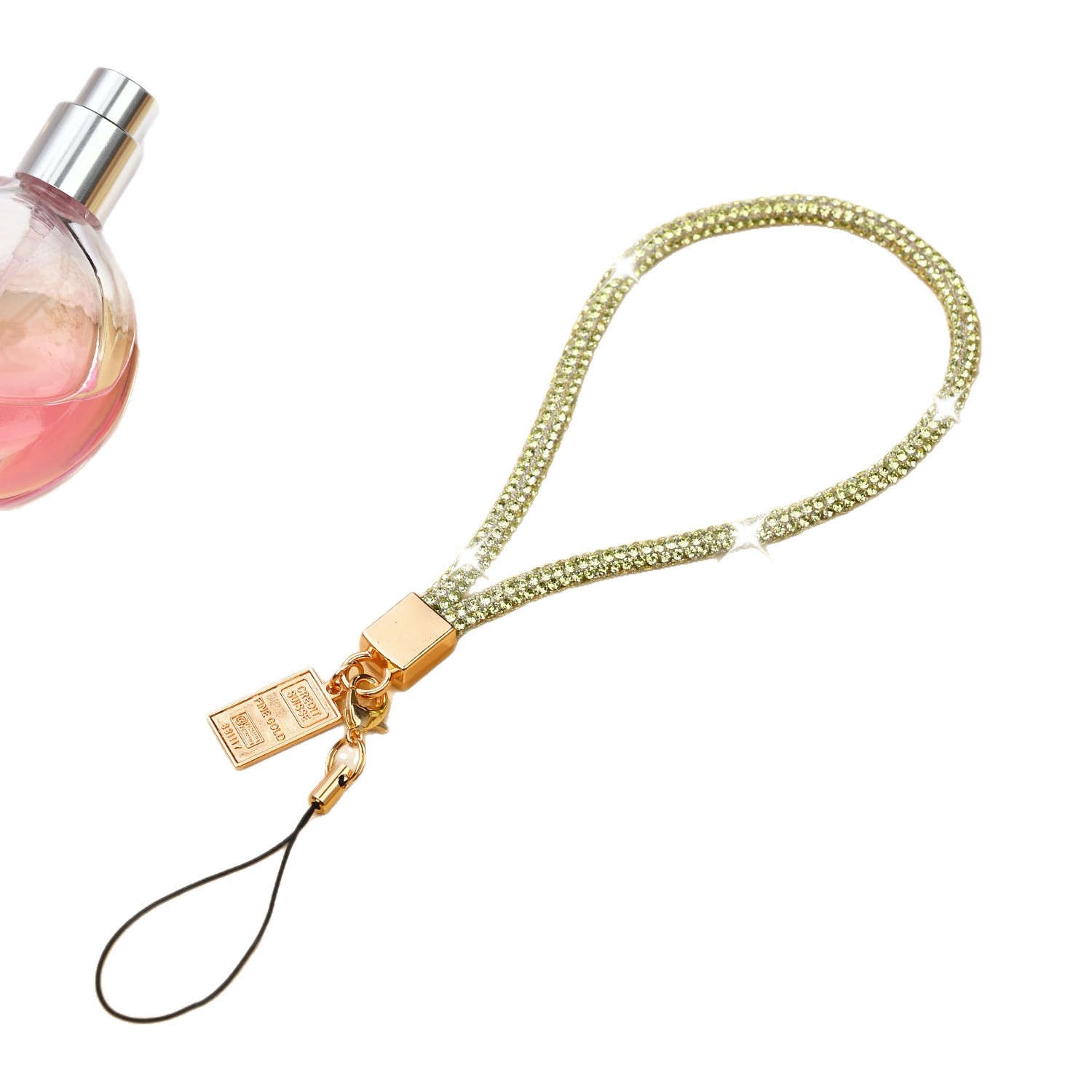 Luxury women rhinestone phone lanyard phone chain short phone pendant hanging chain wrist rope