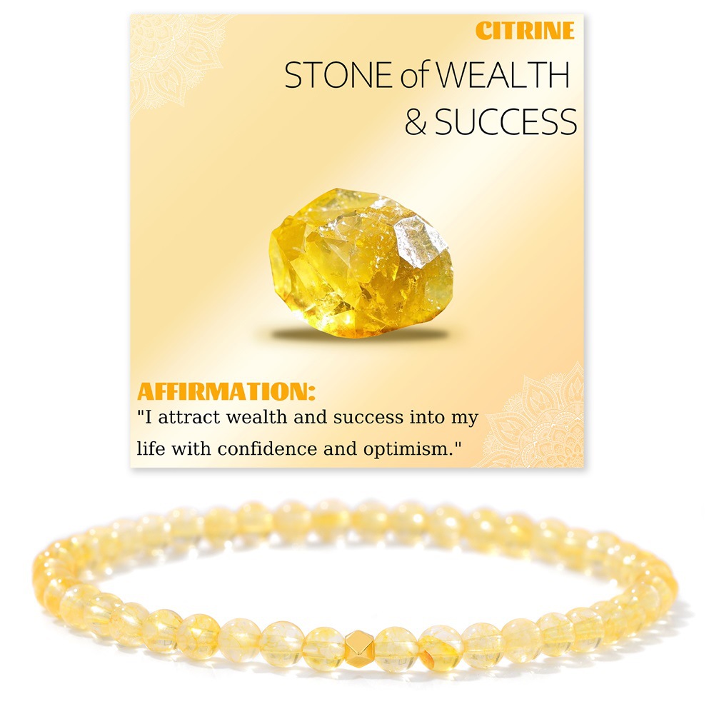 4mm stone bead bracelet simple gold bead card pack fresh best friend couple