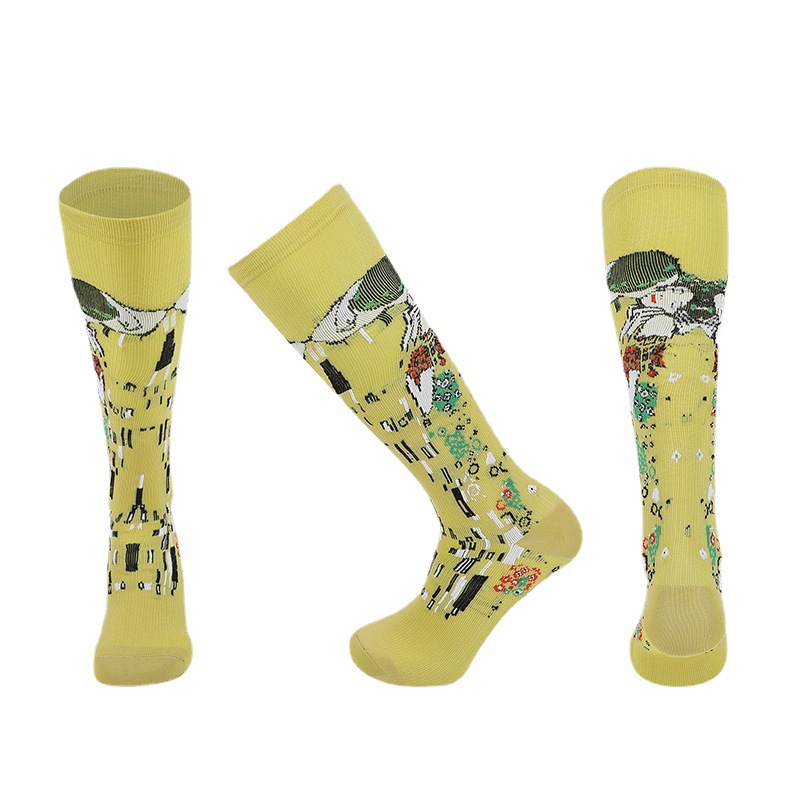 Socks, spring new socks, couple oil painting famous painting mid-calf socks, cartoon thick socks