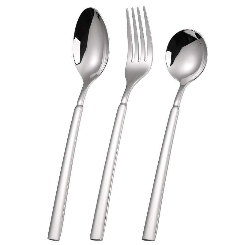 316 stainless steel Western tableware spoon fork, bright light thickened handle, sweet household long handle tableware spoon