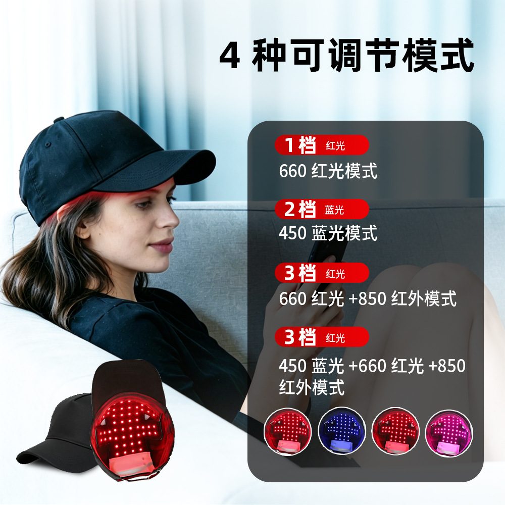 LED Hair Growth Cap Red Light Nourishing Hair Care Cap Blue Light Beauty Therapy Cap Infrared Anti-Hair Loss Hair Growth Cap