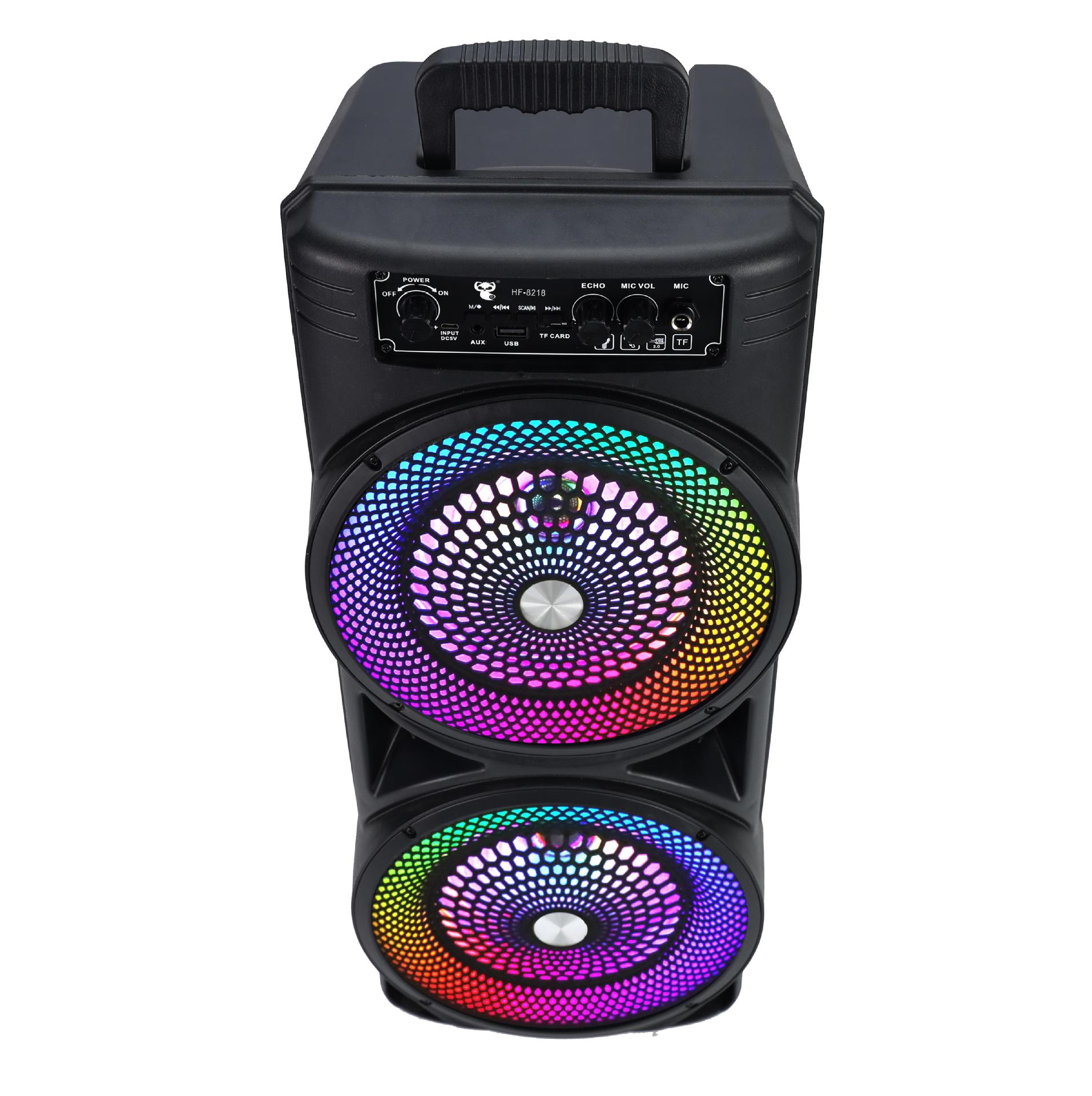 New portable square dance dual 8-inch RGB loud volume high sound quality card Bluetooth speaker