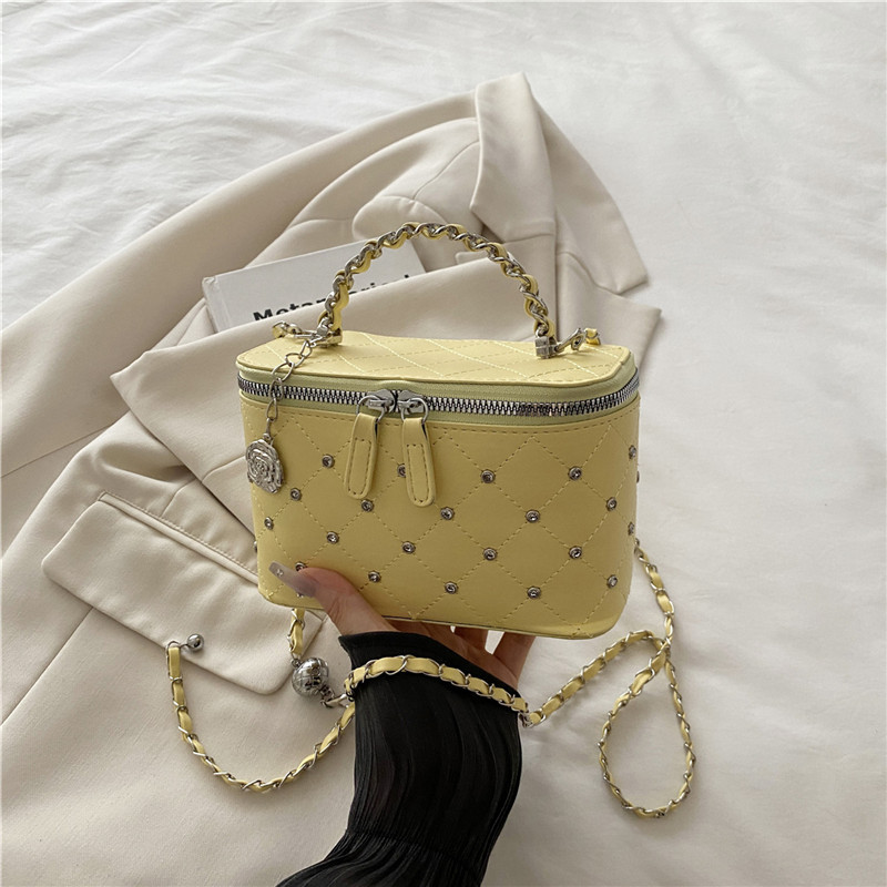 Diamond Grid Chain Small Bags Women 2025 New Rhinestone Box Bags Shoulder Crossbody Bags