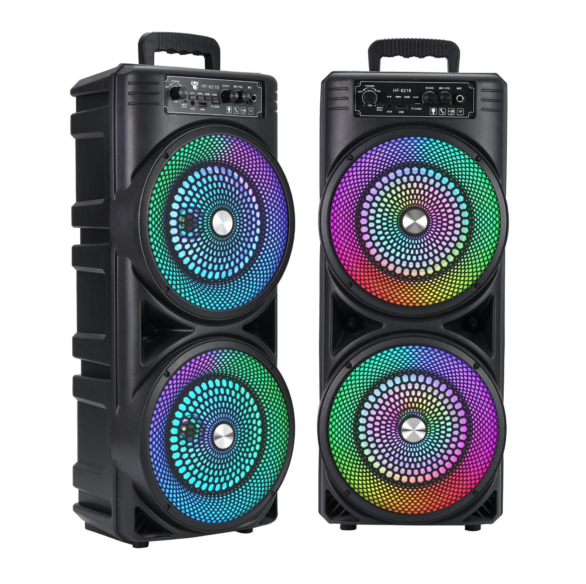 New portable square dance dual 8-inch RGB loud volume high sound quality card Bluetooth speaker