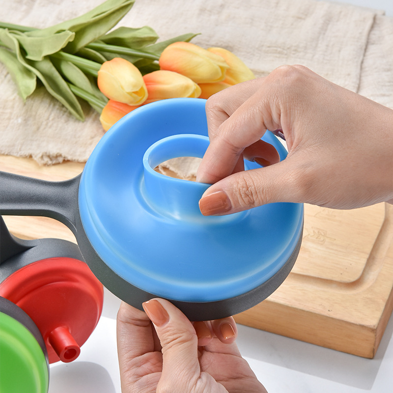 Wide Mouth Narrow Mouth Folding Plastic Funnel Three-Piece Set Jam Funnel Oil Funnel Three-Piece Kitchen Tool