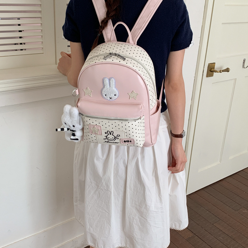 Cute Polka Dot Miffy Rabbit Backpack 2026 New Casual Commute School Bag