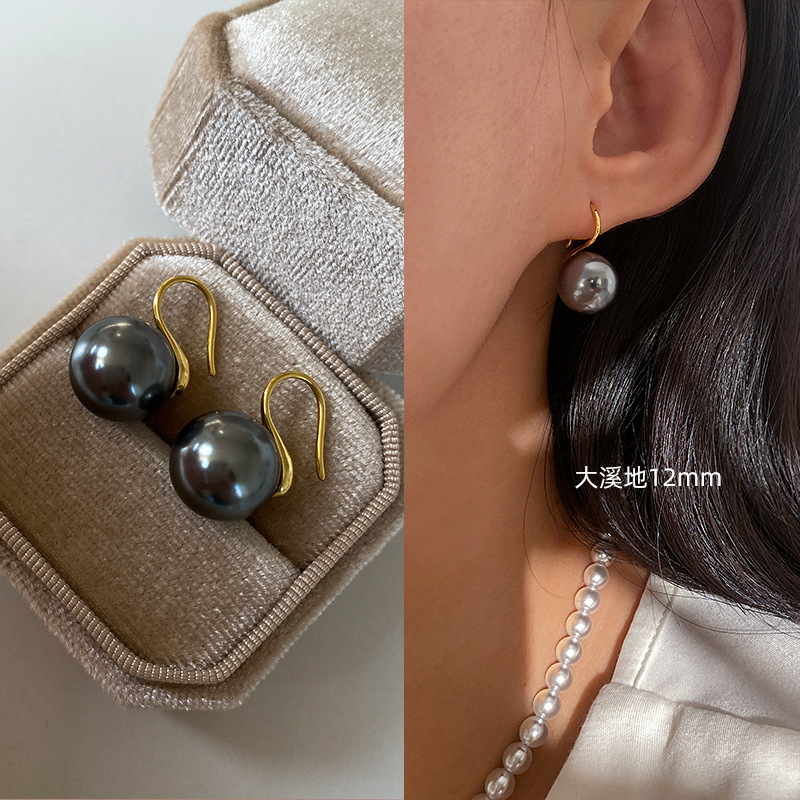 Pure Silver Pearl Earrings Stud Earrings for Women Ear Hooks Earrings High Heel Pearl Earrings 2025 New