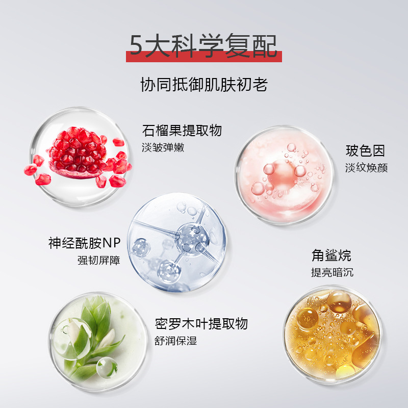 [1 Piece] Biruhua Small Molecule Red Pomegranate Bakuchiol Anti-Wrinkle Firming Hydrating Glow Essence Cream 50g