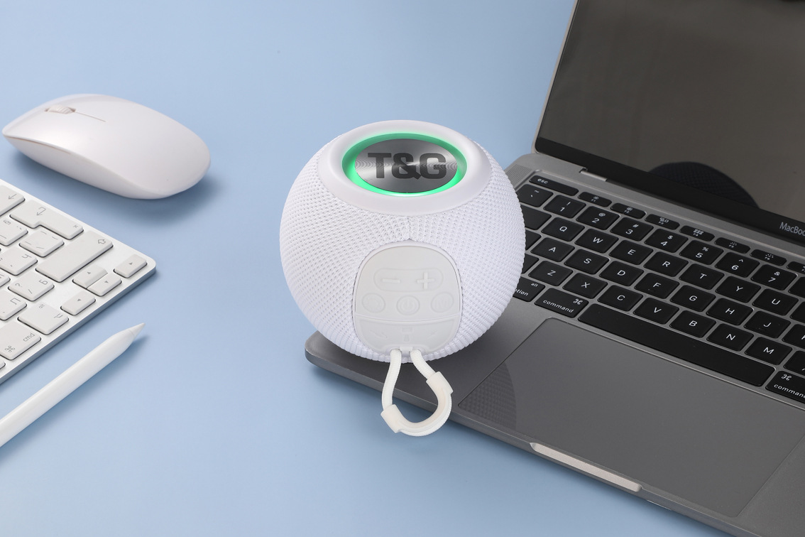 2022 Popular Spherical Mini Speaker Portable Fabric Ultra Bass Light Ring Desktop Audio Bluetooth TG337