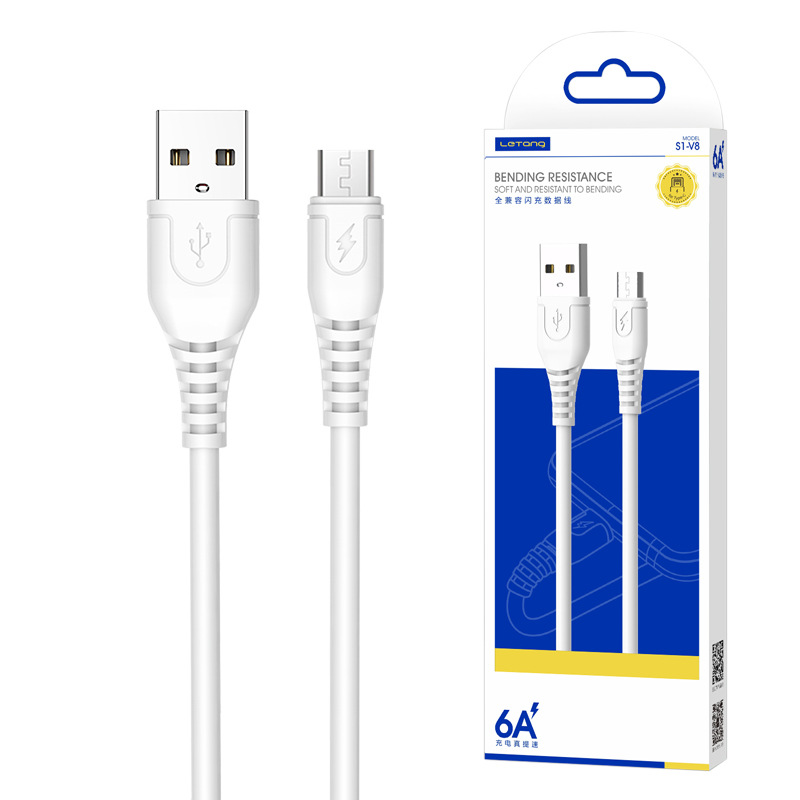 Letang Applicable for iPhone Android Type-C Phone 6A Fast Charging Data Cable Dual Engine Flash Charging Cable