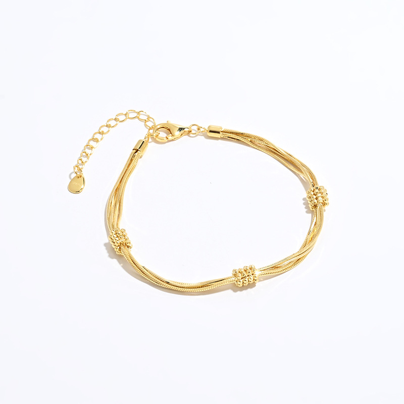 Multi-Layer Snake Bone Chain Bracelet S925 Silver Niche Exquisite Jewelry Gift Three Colors