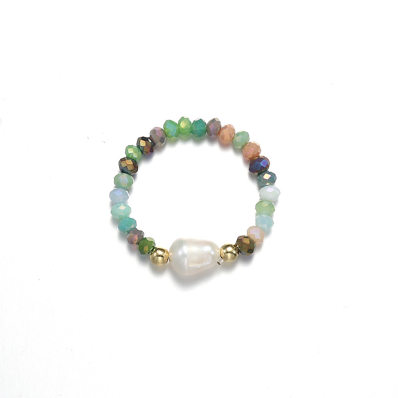 Pearl Ring, Colorful Cat's Eye Bead Stretch Ring, Instagram-Style, Unique and Girly Ring
