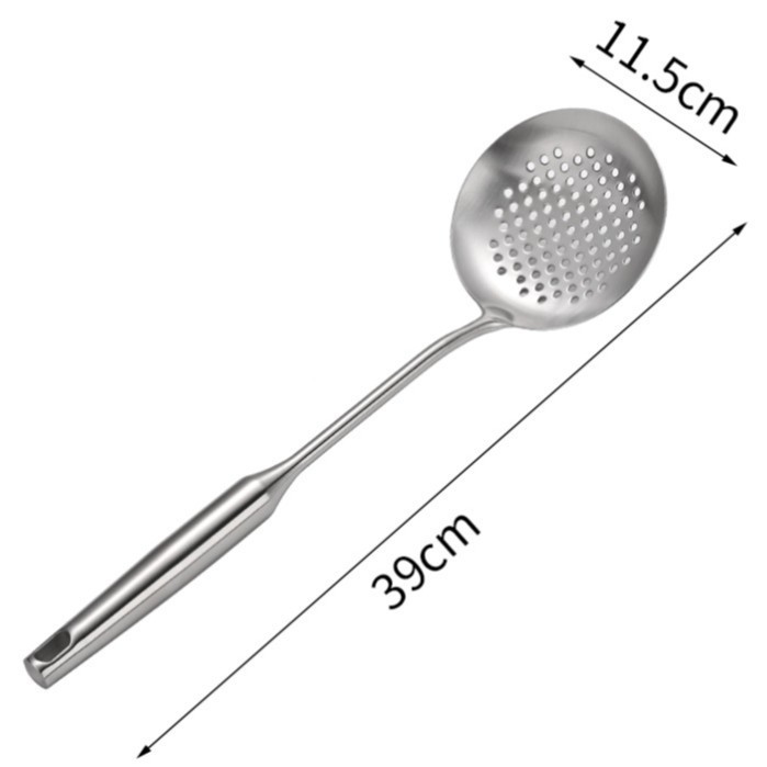 Stainless steel spatula with wooden handle, soup spoon, household kitchen anti-scalding cooking spatula, cooking utensil set