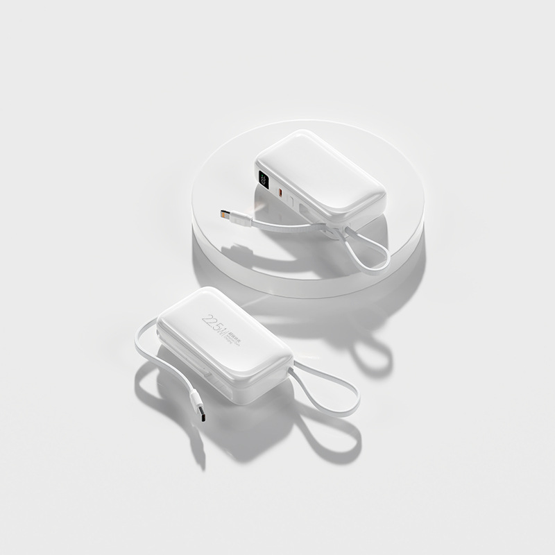 Braided Cable Capsule Fast Charging Mini 10000mAh Power Bank Outdoor Large Capacity Mobile Power Supply