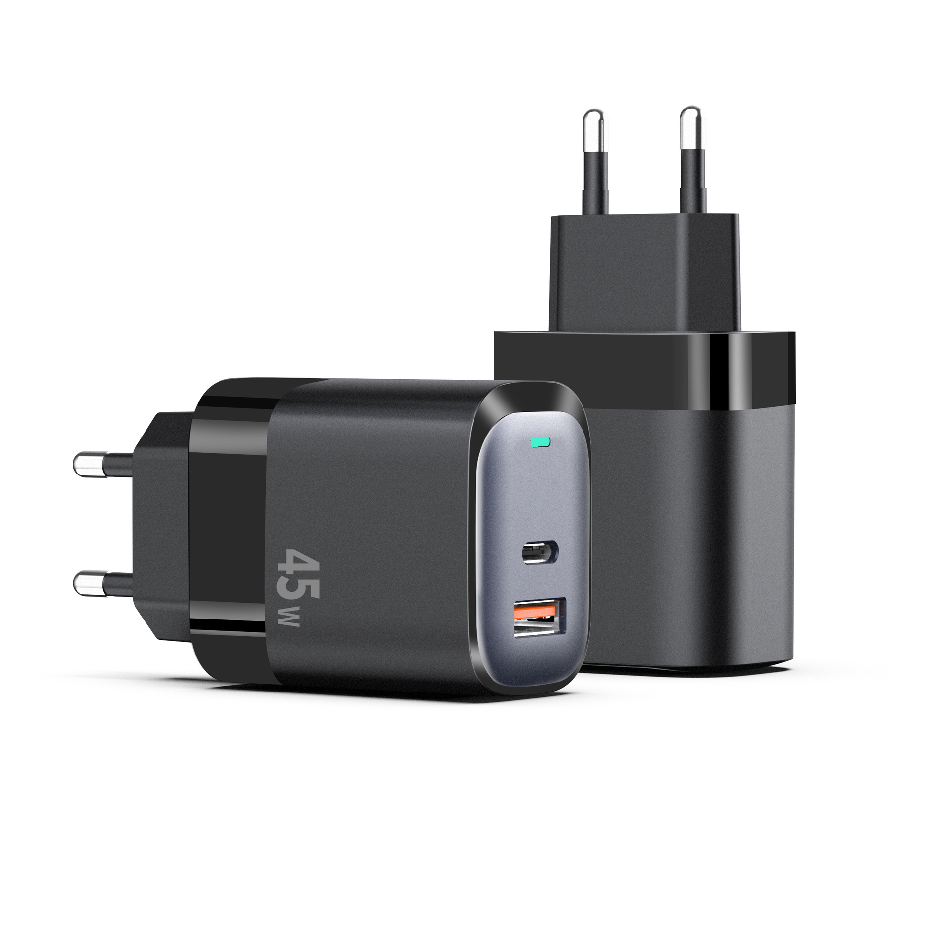 New PD45W GaN Charger for Apple 17 Fast Charger PD+QC3.0 Dual Port Phone Charger