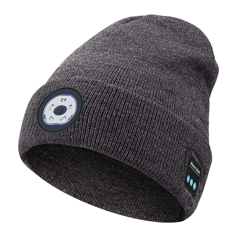 Chuanglineng rechargeable washable Bluetooth hat new LED light-up Bluetooth 5.4 music knitted hat private mold