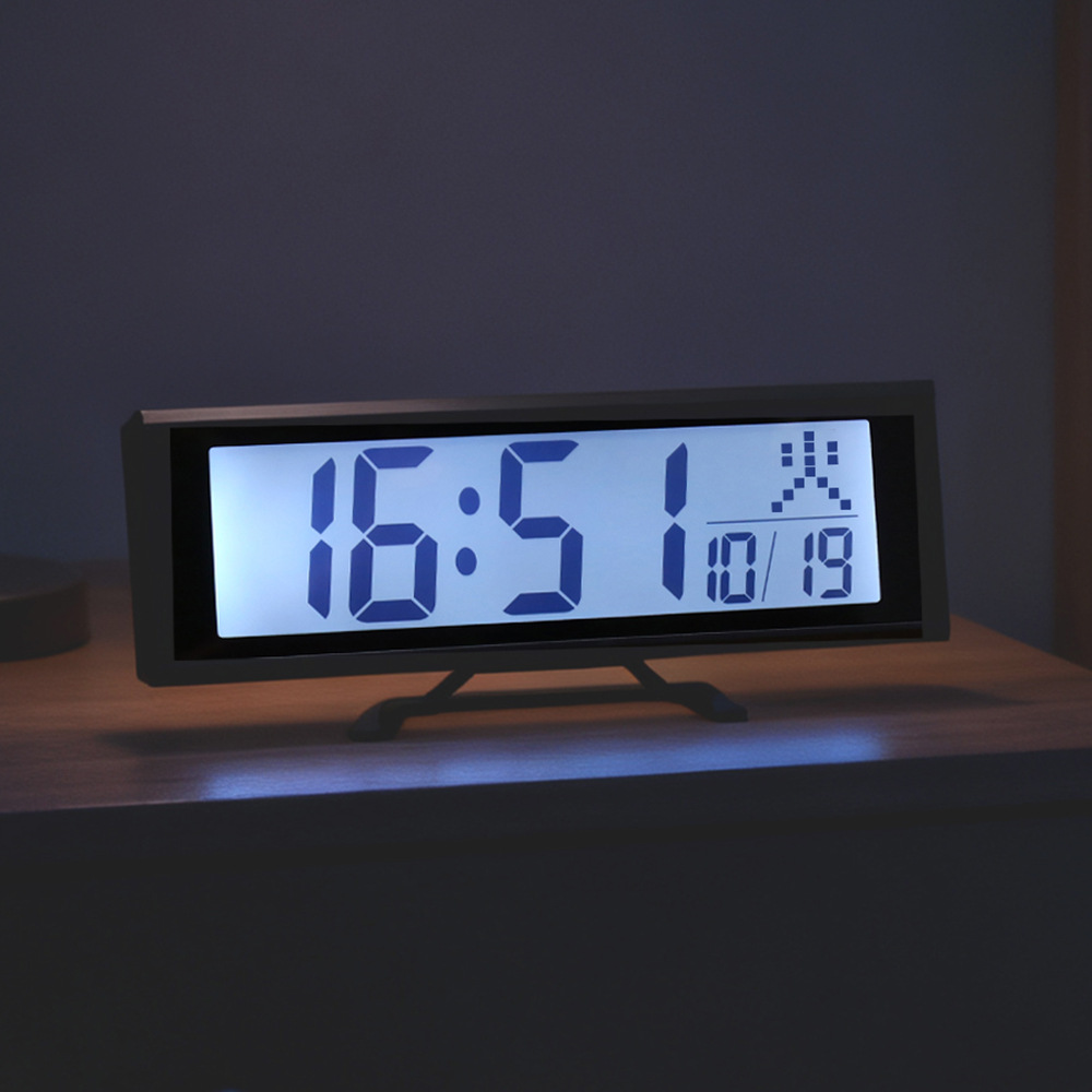 Large Screen Japanese Radio Controlled Clock Perpetual Calendar Electronic Clock Simple Wall Clock Automatic Time Setting Alarm Clock