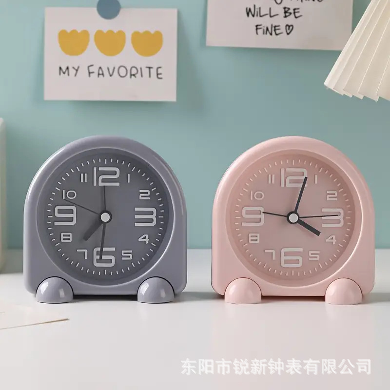 New metal cartoon silent alarm clock large digital eco-friendly cute children student bedroom desktop
