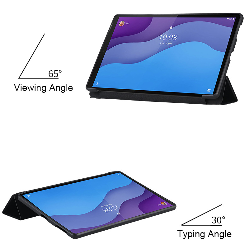 Compatible Lenovo Xiaoxin 11 Three-fold Protective Case Tab M10 Plus Leather Case X306/605 TPU Soft Case Pad 10.6