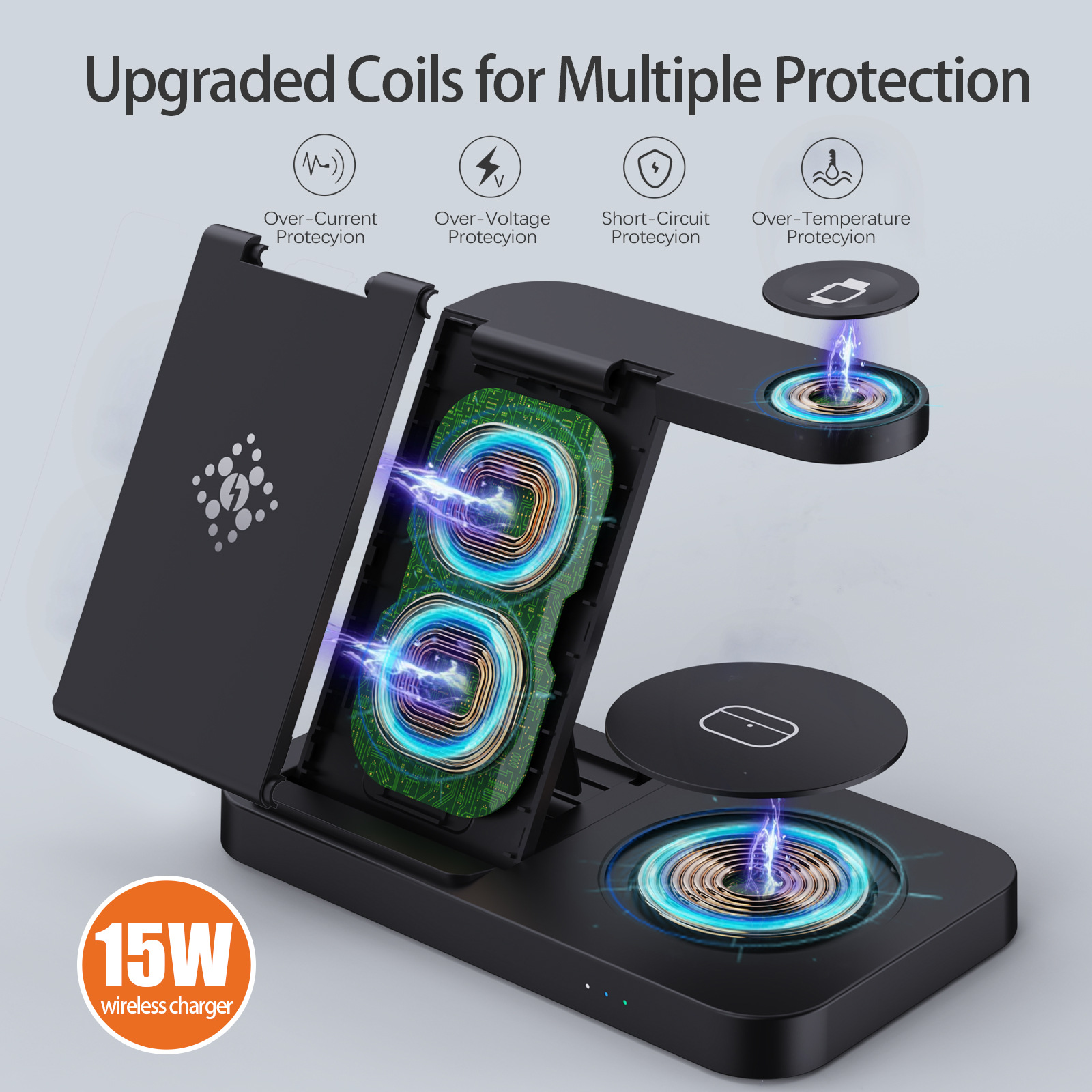 Selected New Product for Samsung Watch Phone Earphone Foldable 3-in-1 Charger Charging Foldable Multifunctional