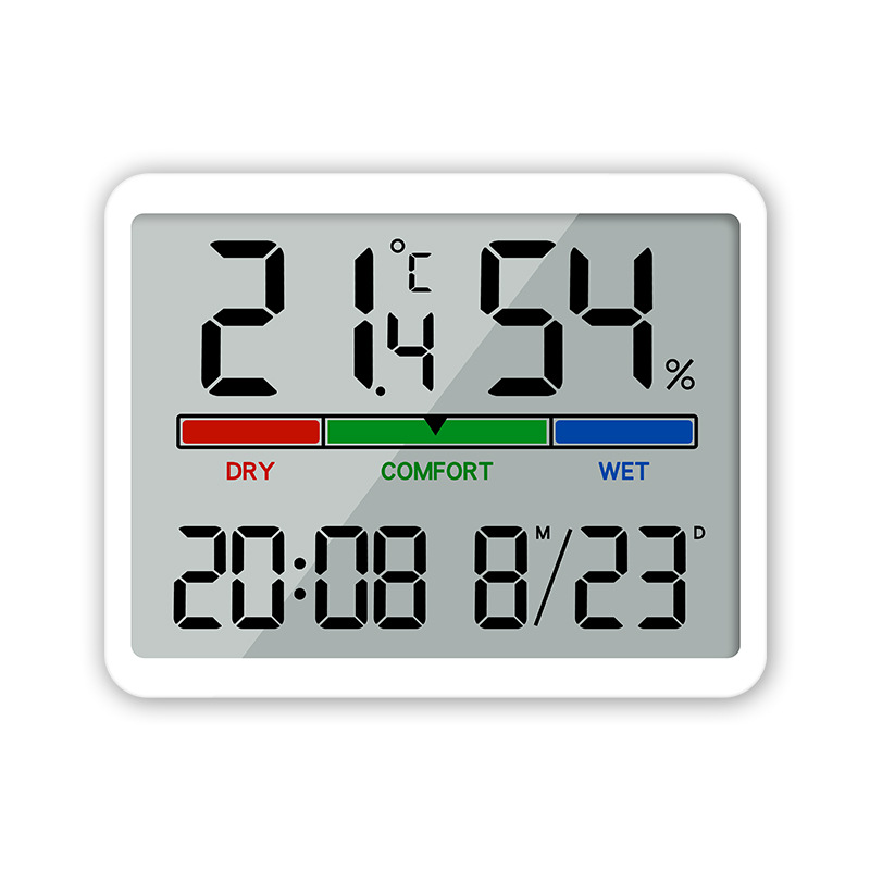 Slim Electronic Clock Simple Digital Clock Wall-Mounted LCD Small Alarm Clock Multifunctional Temperature Electronic Clock 8218