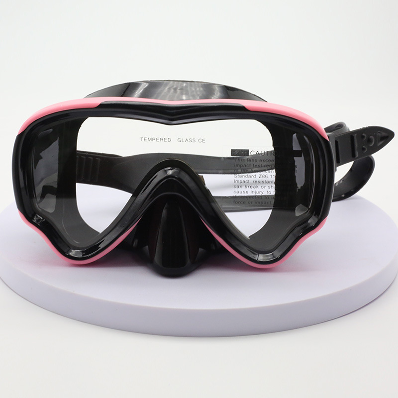JUNHAIINS diving mask snorkel set for men and women adult large frame silicone diving mask