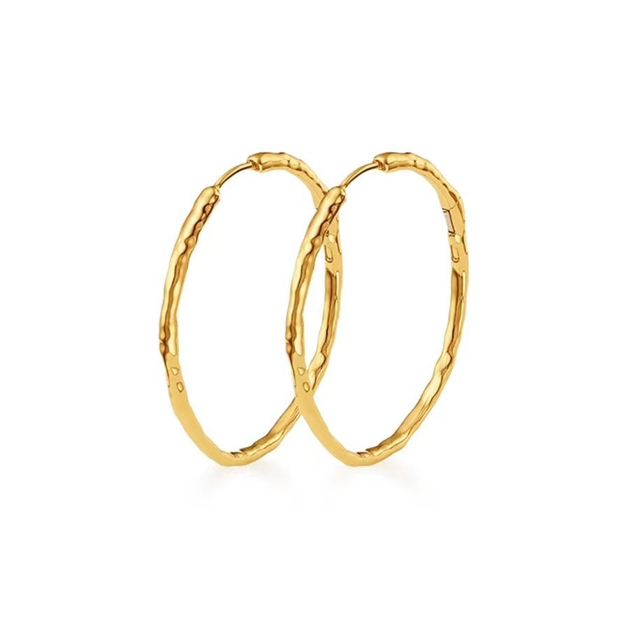 New Rose Story Liu Yifei Gold Earrings Half Circle Large Hoop Ear Accessories