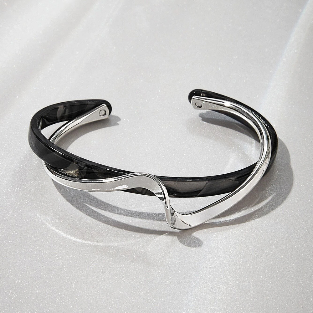 All-eco alloy bracelet - imitation mother-of-pearl open bracelet metal bangle
