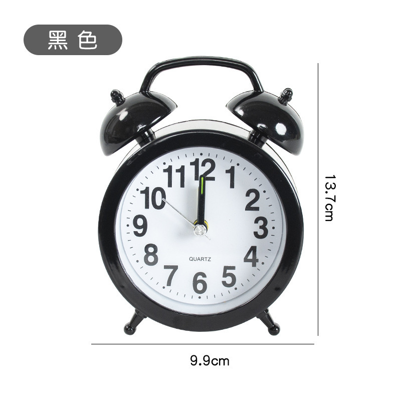 Mini Alarm Clock Student Second-Skip Bedside Clock Desktop Clock Lazy Simple Clock Children Cartoon Small Bell