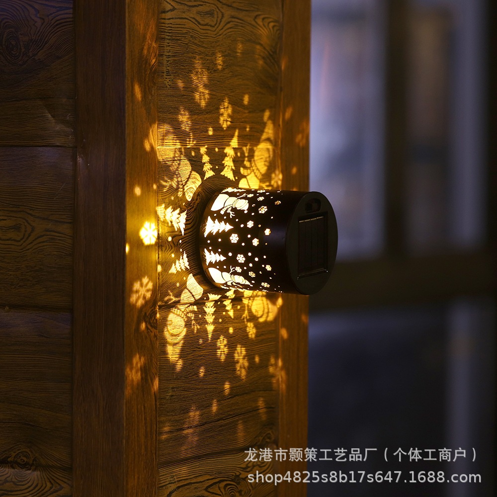 Solar Mandala Wall Light Outdoor Wall Mounted Garden Courtyard Projection Decoration Atmosphere Light