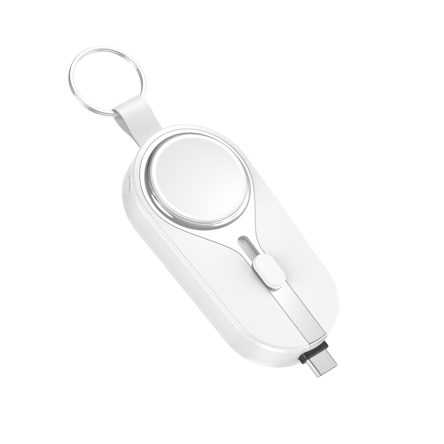 New mini keychain emergency power bank four-in-one retractable connector wireless charging for iWatch watch MINI