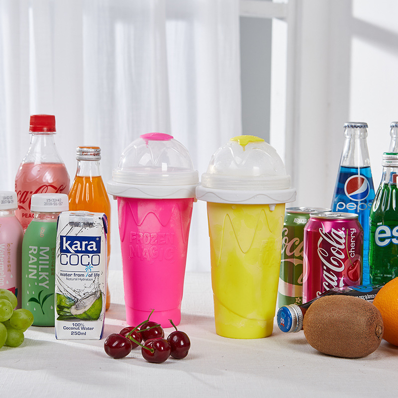 New Household Ice Slush Cup Summer Ice Slush Squeeze Cup Quick Cooling Cup Summer One Squeeze into Ice Cup