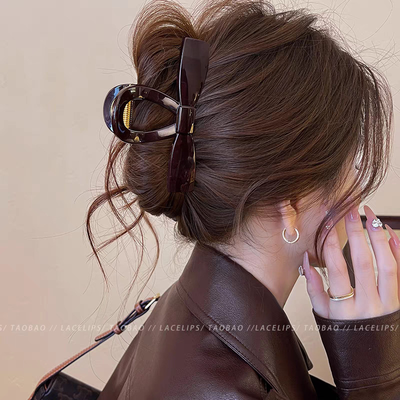 Unique beautiful claw clip for women large size for thick hair delicate back of head bun shark clip hair accessory