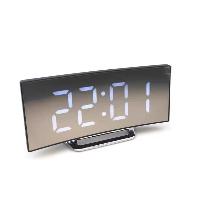Curved electronic clock large screen LED clock mirror clock silent alarm clock 6507