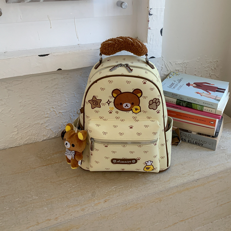 2026 New Cute Bear Backpack Large Capacity Lightweight Outdoor Backpack Student School Bag for Women
