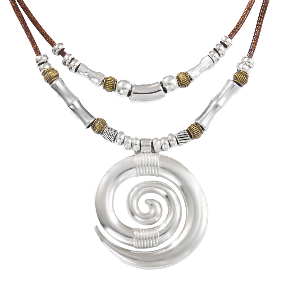 Long Necklace Swirl Totem Bohemian Style Beach Women's Necklace Pendant
