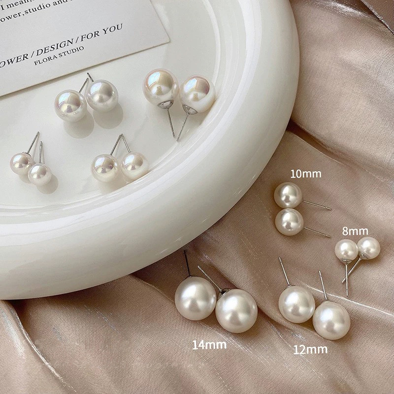 S925 Sterling Silver Earrings, Swarovski Strong Light Round Pearl, Small Ear Accessories Exquisite
