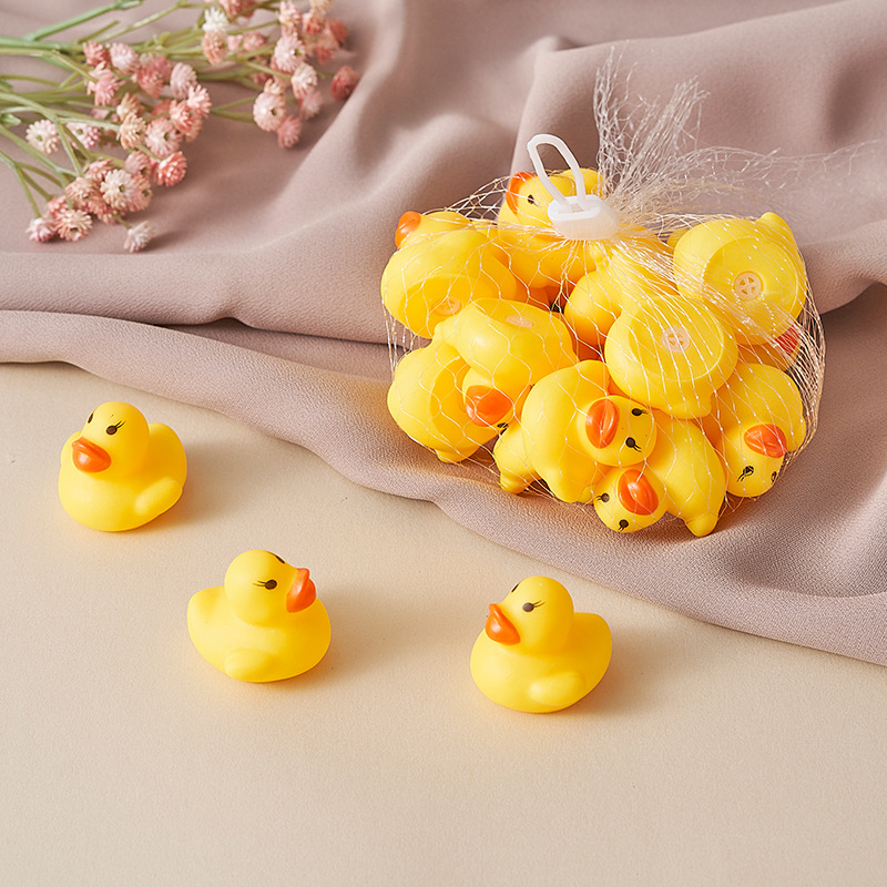 Little Yellow Duck Pinch and Calling Little Duck Toy Swimming Pool Duck Milk Tea Shop Small Gift Educational Toy