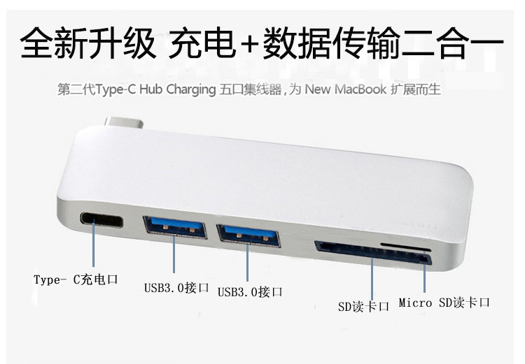 Type-C to HDMI 7-in-1 Docking Station USB-C Hub Notebook Adapter Thunderbolt Phone Converter