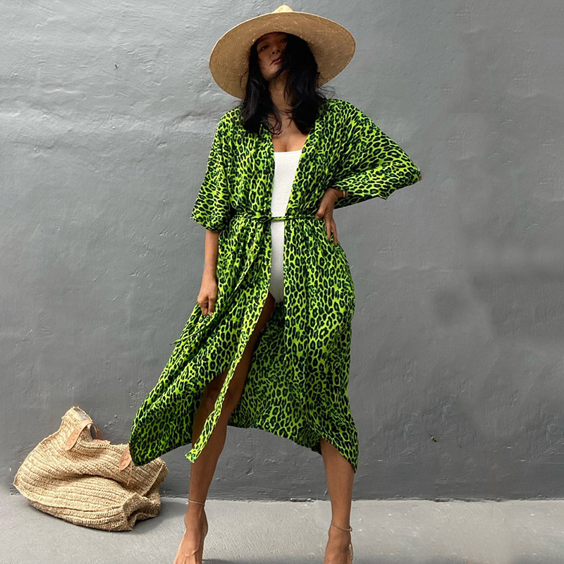 Rayon Black and White Tie Dye Cardigan Beach Dress Bikini Cover Up Swimsuit Outer Cardigan Sun Protection Vacation Dress