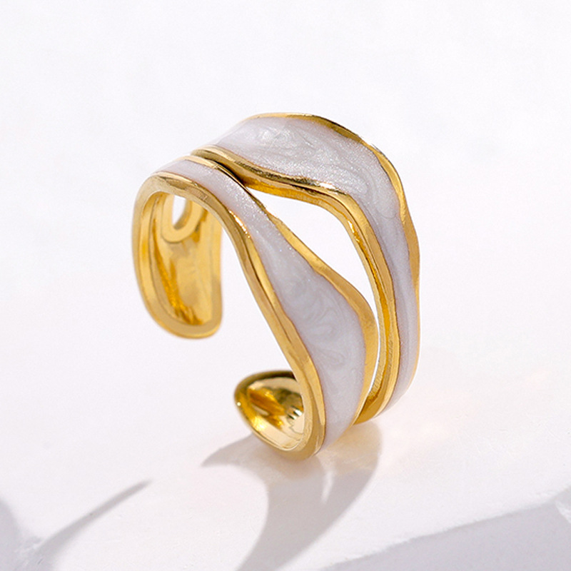 Titanium steel ring open finger ring drip oil simple stainless steel ring