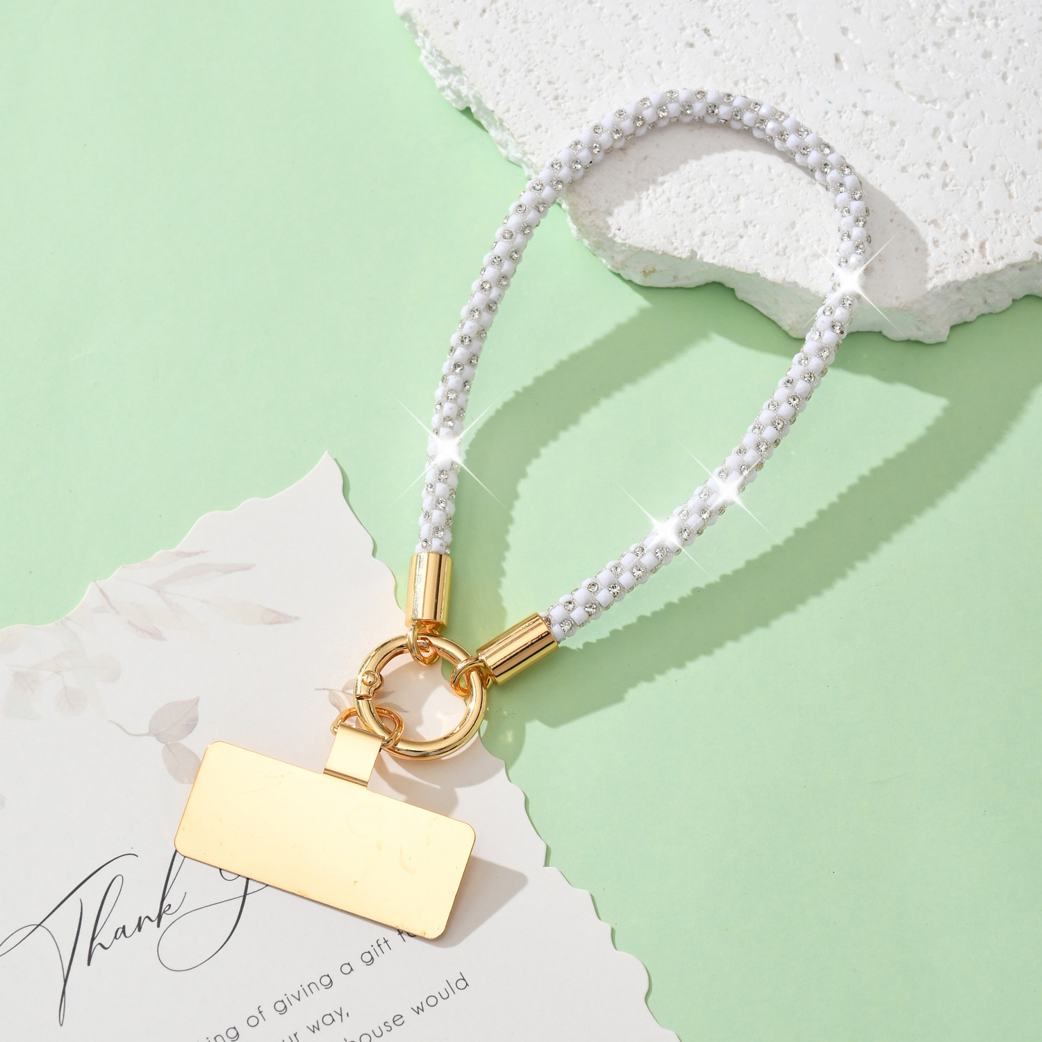 Phone chain rhinestone full rhinestone gold hardware lanyard wrist phone pendant women phone lanyard hanging chain