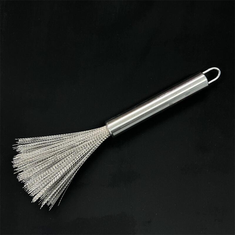 Stainless steel pot brush kitchen special long handle brush pot household kitchenware non-shedding canteen cleaning easy to clean steel wire brush