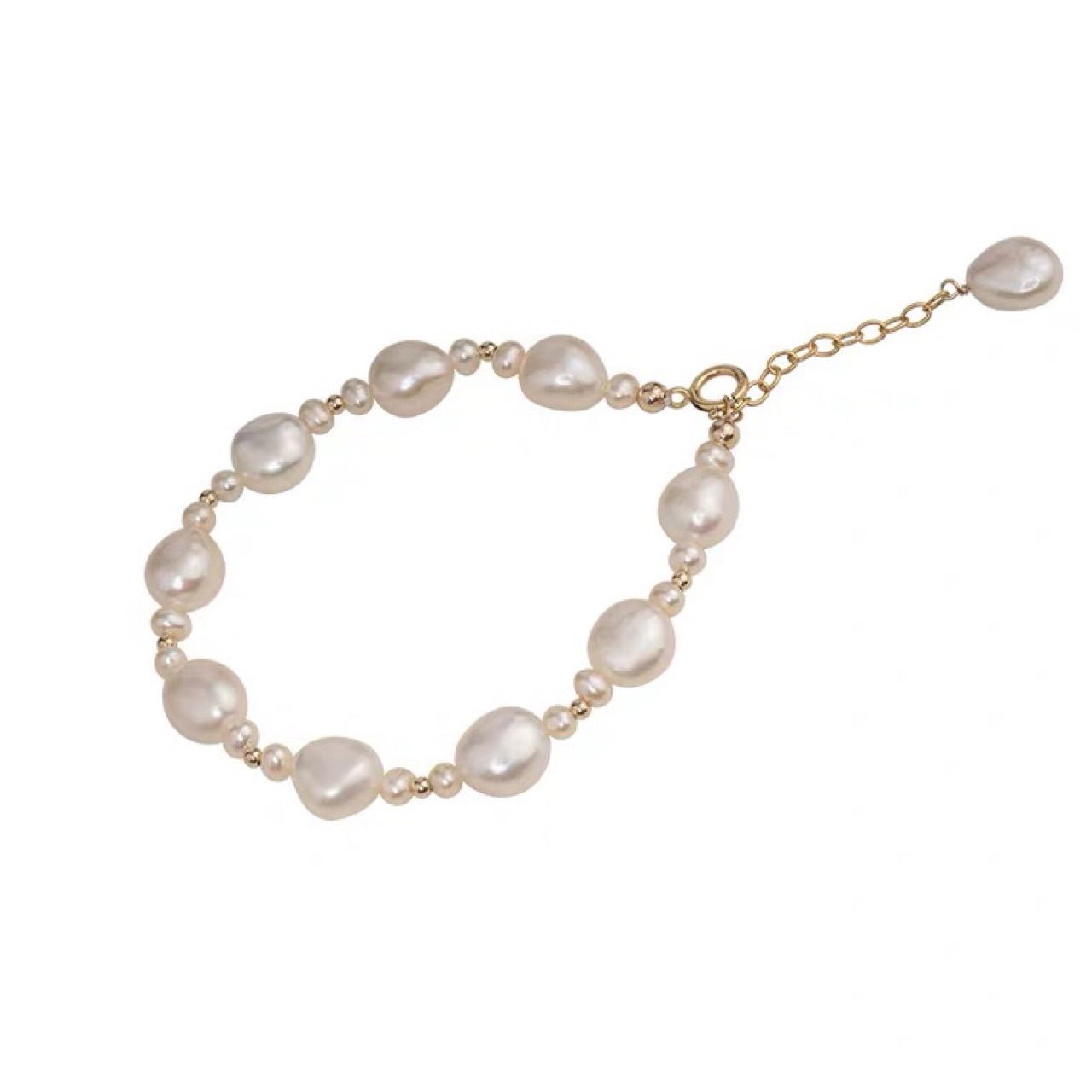 Baroque irregular pearl 14K gold-filled bracelet niche hand string gift