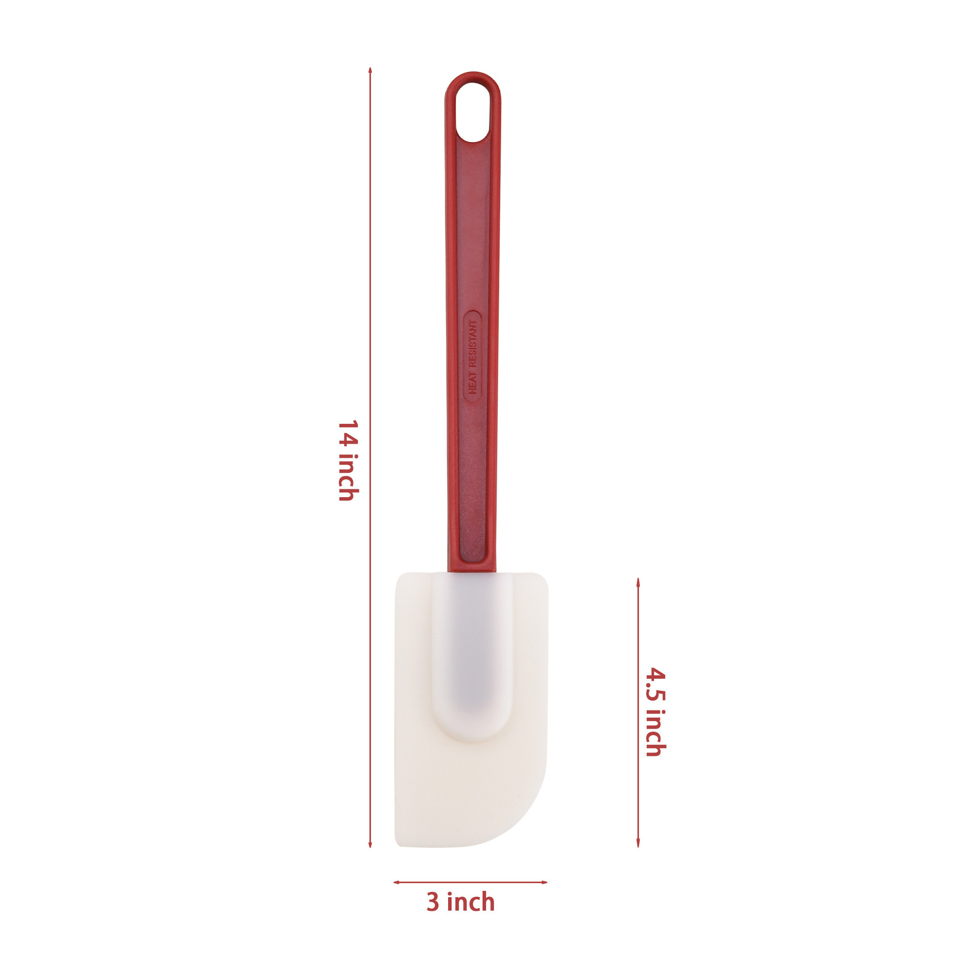 Baking Tool Silicone Scraper High Temperature Silicone Cream Kitchen Scraper Red Handle Scraper 3-Piece Set