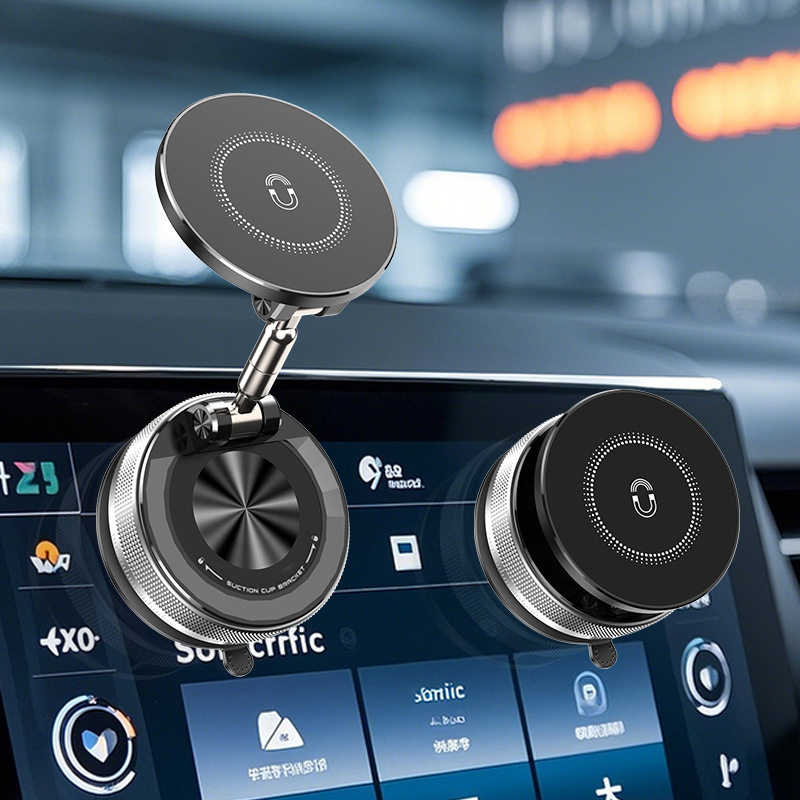Premium Phone Holder Magnetic Vacuum Adsorption Lazy New Rotating Foldable Car Wireless Charger