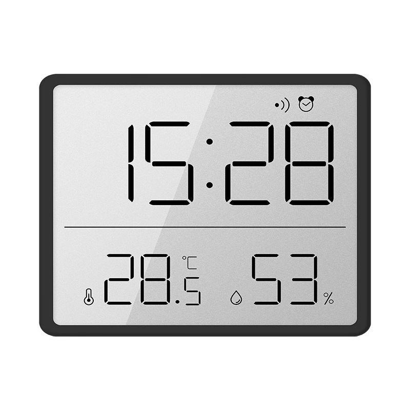 Slim Electronic Clock Simple Digital Clock Wall-Mounted LCD Small Alarm Clock Multifunctional Temperature Electronic Clock 8218