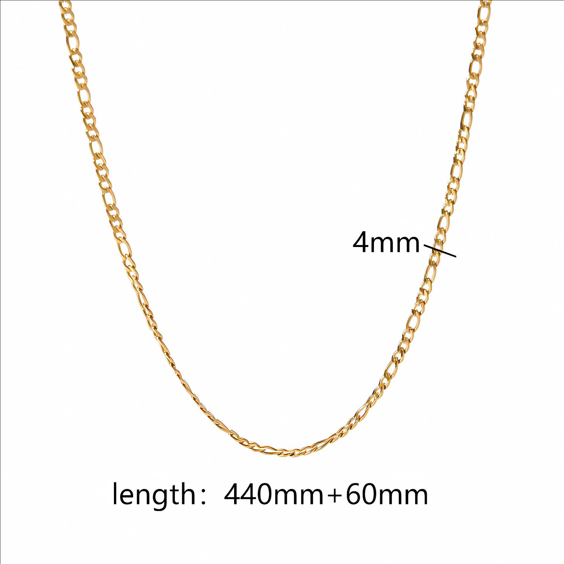 18K real gold electroplated necklace chain pendant hanging O-chain Figaro chain diy necklace jewelry accessories