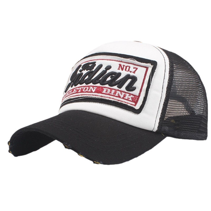 Patch mesh baseball cap, simple cap for men and women, couple hip-hop hat